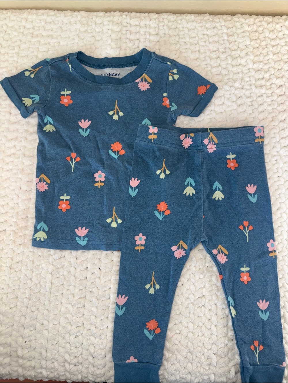 Old Navy Blue Floral Kids Pajama Set